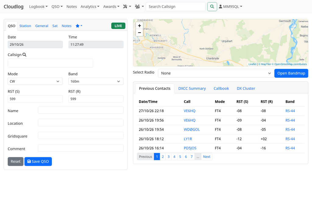 Cloudlog QSO Entry